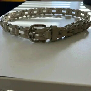 Isabel Marant Bali 100% Calf Leather Ivory Braided Women's Belt‎ Medium